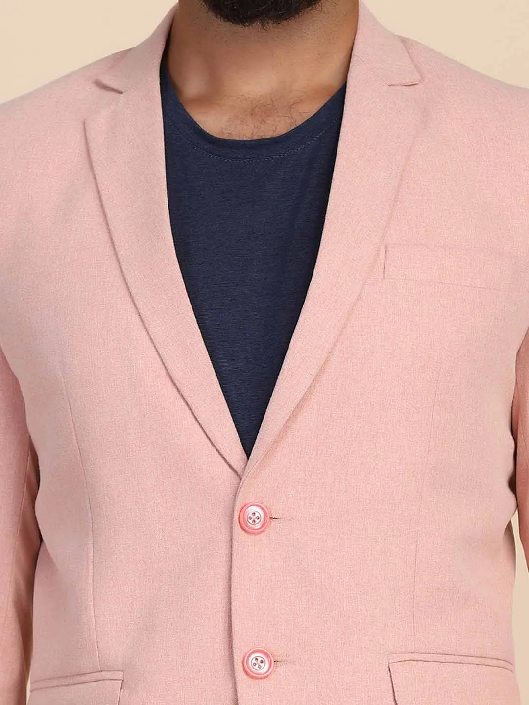 Men Suede Peach Blazer