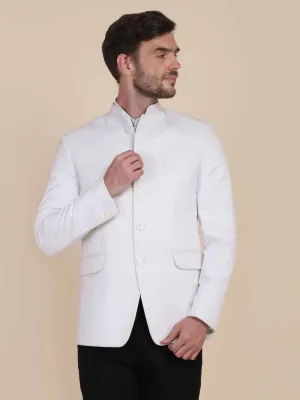 Men White Bandgala Blazers