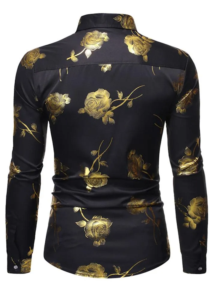Men’s Button Up Floral Long Sleeve Shirt