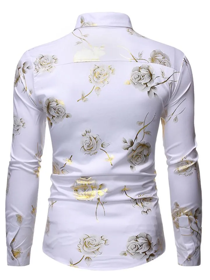 Men’s Button Up Floral Long Sleeve Shirt