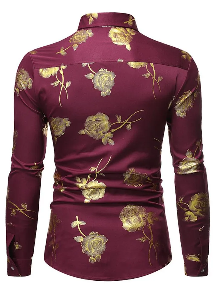 Men’s Button Up Floral Long Sleeve Shirt