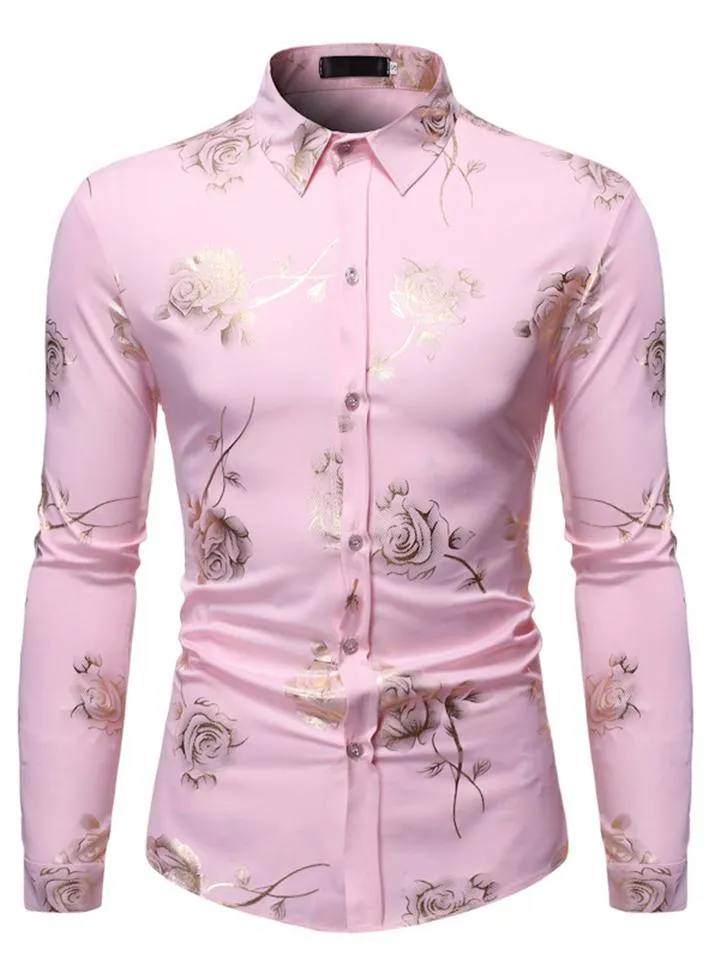 Men’s Button Up Floral Long Sleeve Shirt
