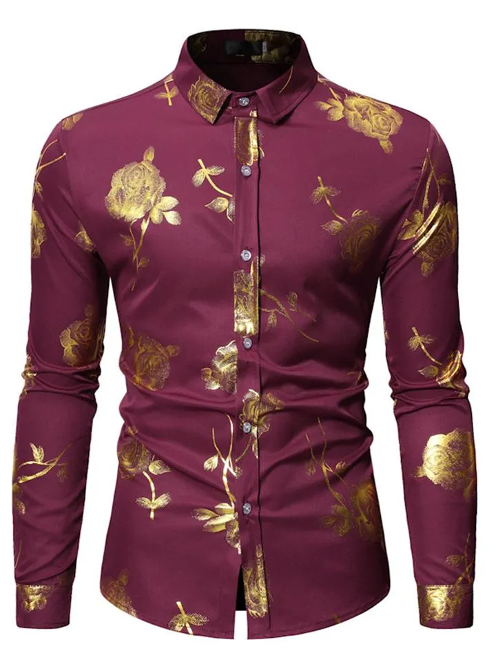 Men’s Button Up Floral Long Sleeve Shirt