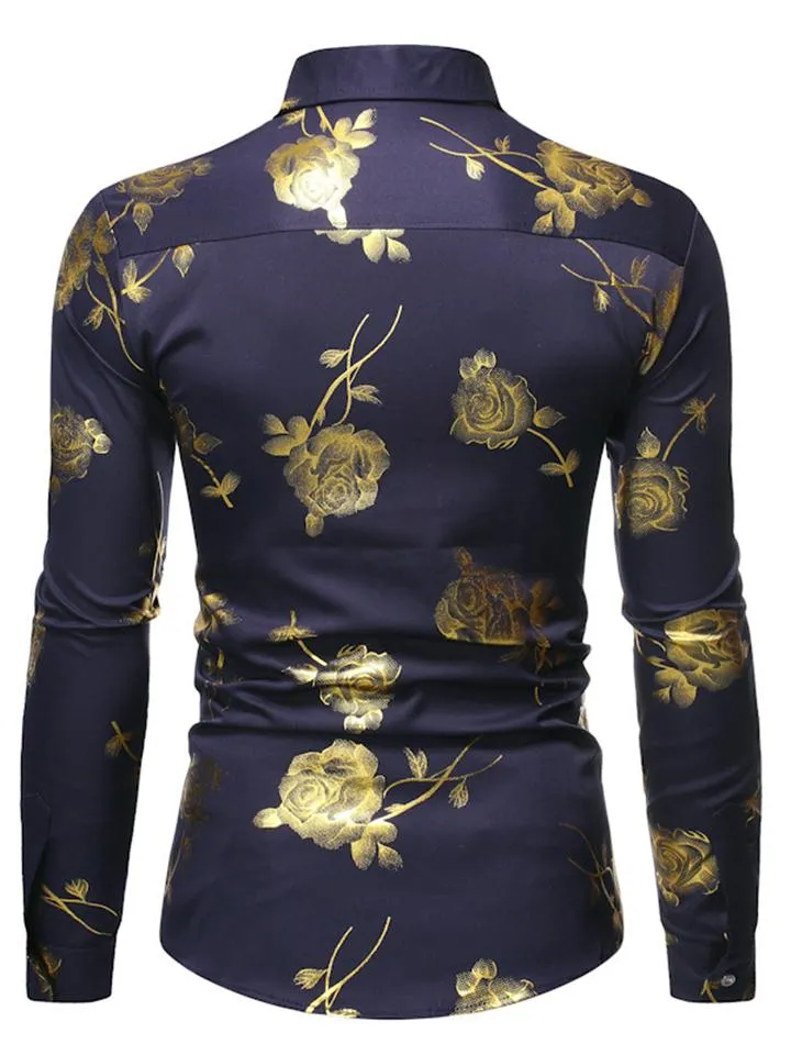 Men’s Button Up Floral Long Sleeve Shirt