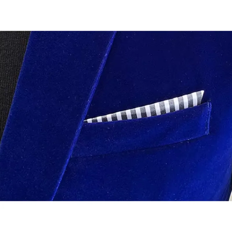 Men's Elegant Slim Fit One-Button Velvet Blazer | For Formal Occasions