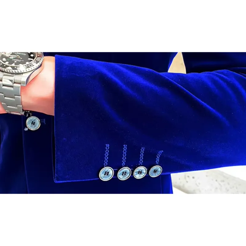 Men's Elegant Slim Fit One-Button Velvet Blazer | For Formal Occasions