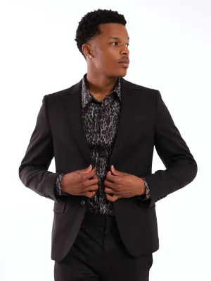 Men's Regular Fit Essential Suit Jacket - Black