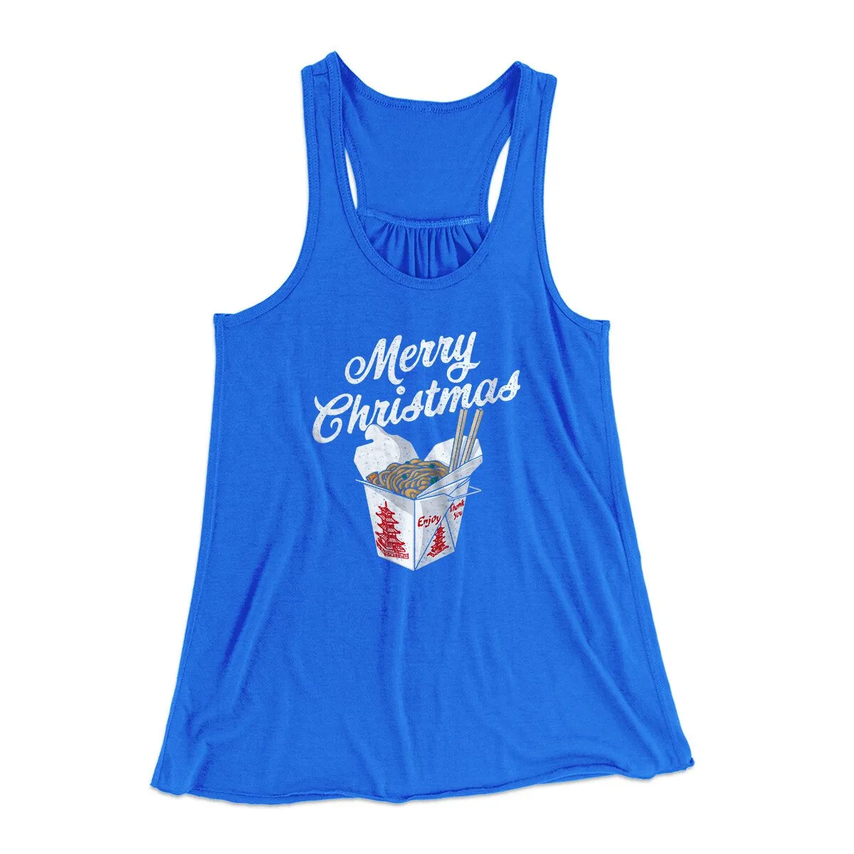 Merry Christmas Takeout Women's Flowey Racerback Tank Top