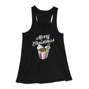 Merry Christmas Takeout Women's Flowey Racerback Tank Top