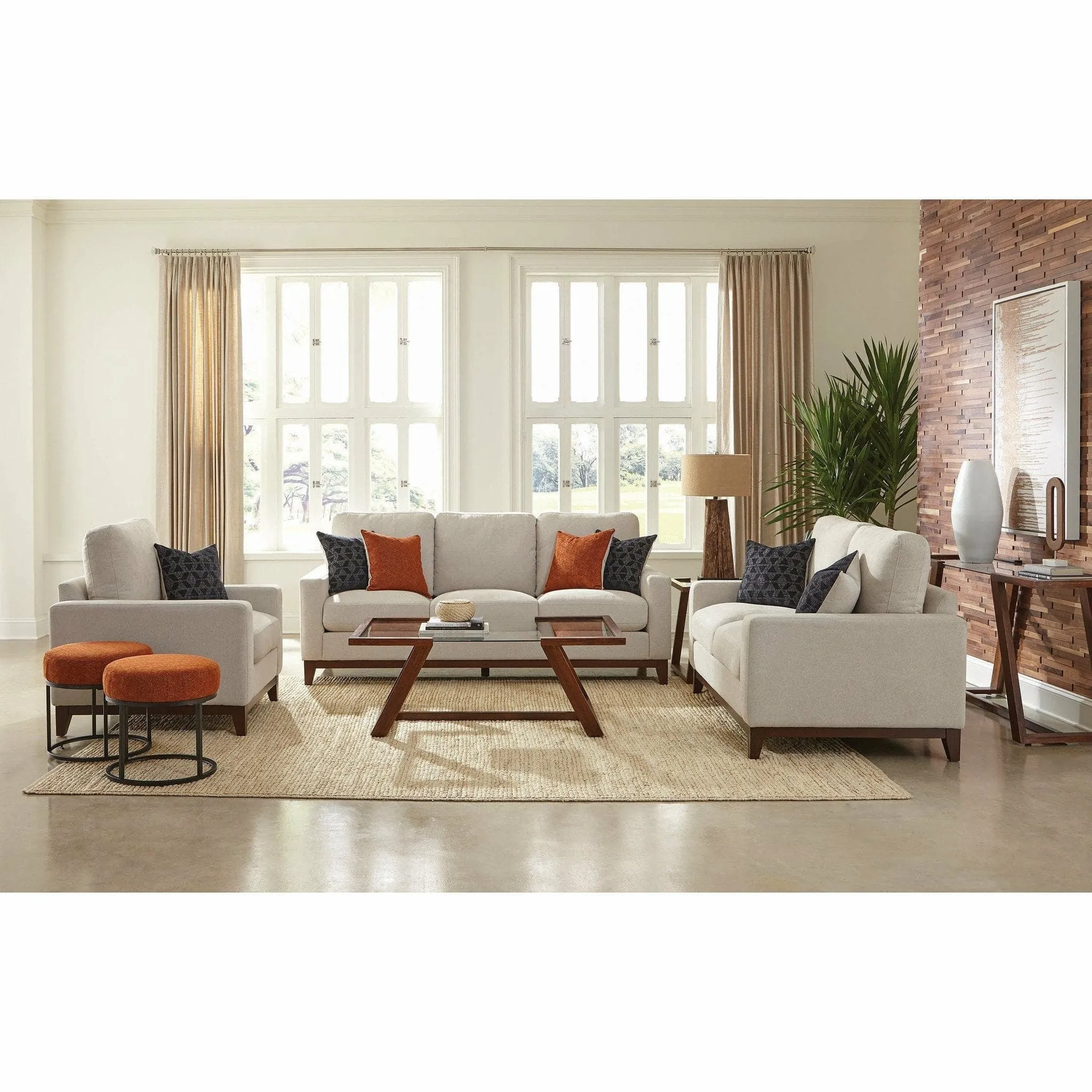 Mid-Century Modern Entry Table in Cinnamon