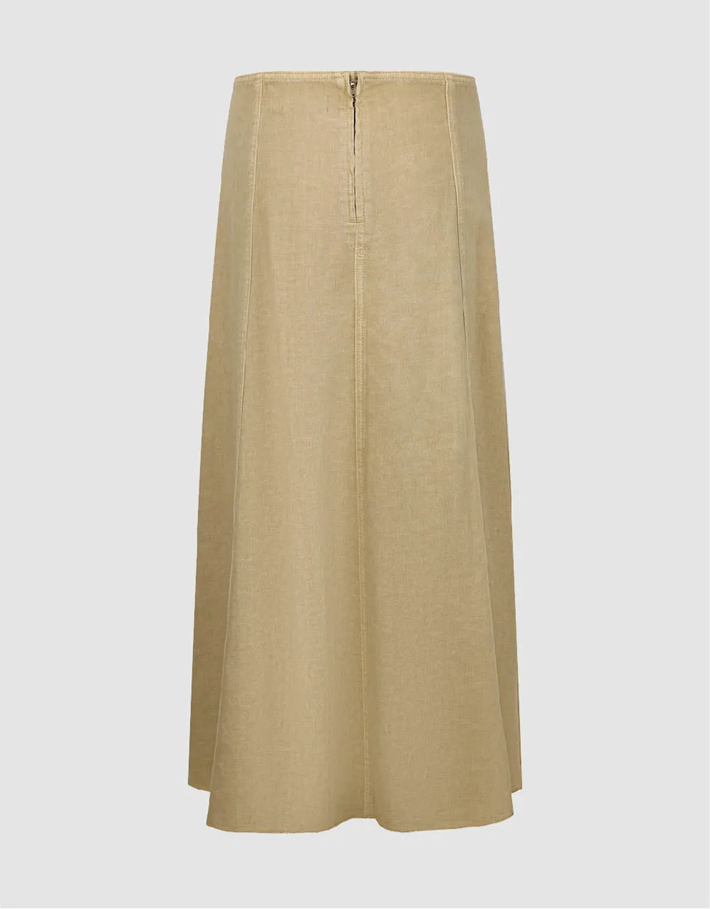 Midi A-Line Denim Skirt