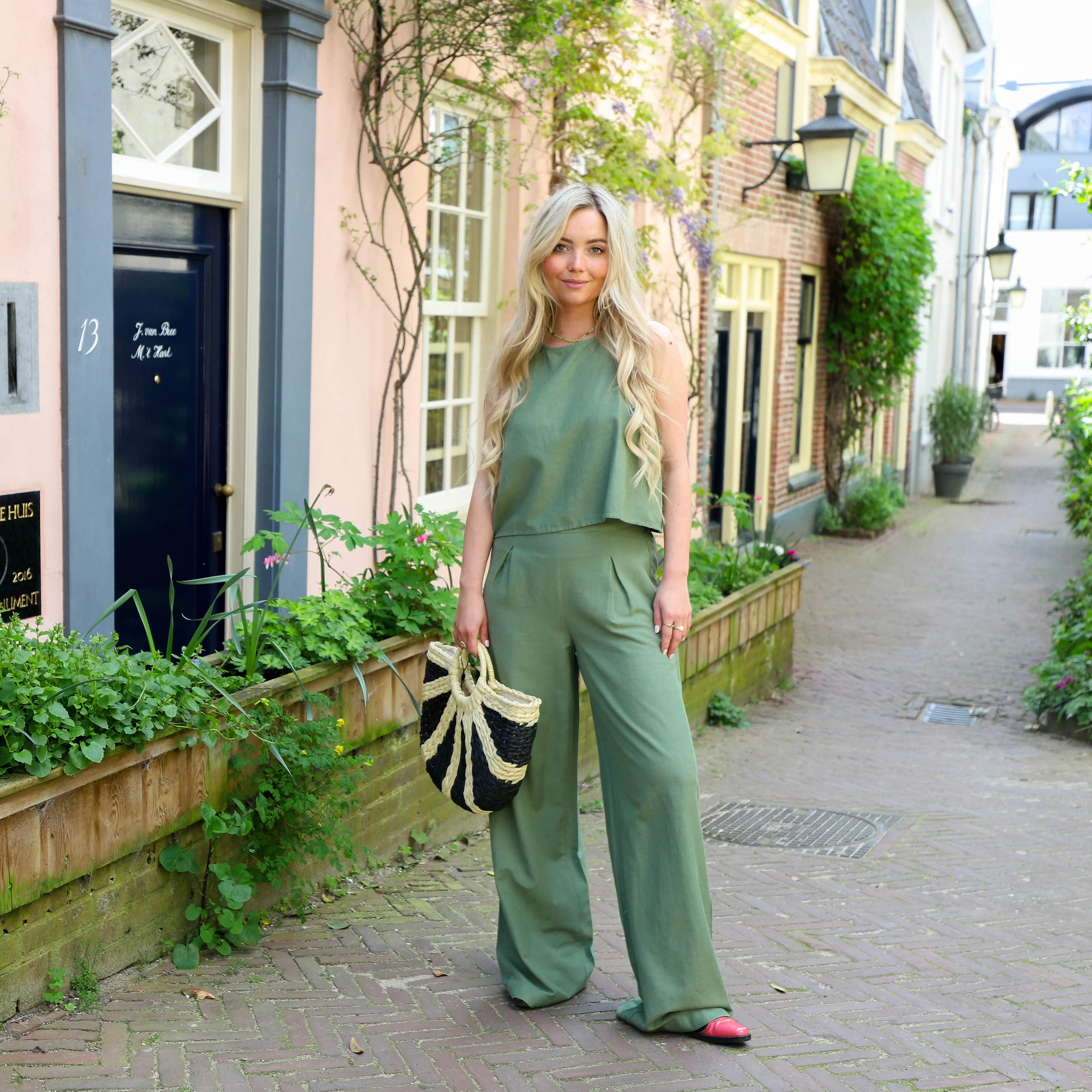 Minidi wide pants hedge green