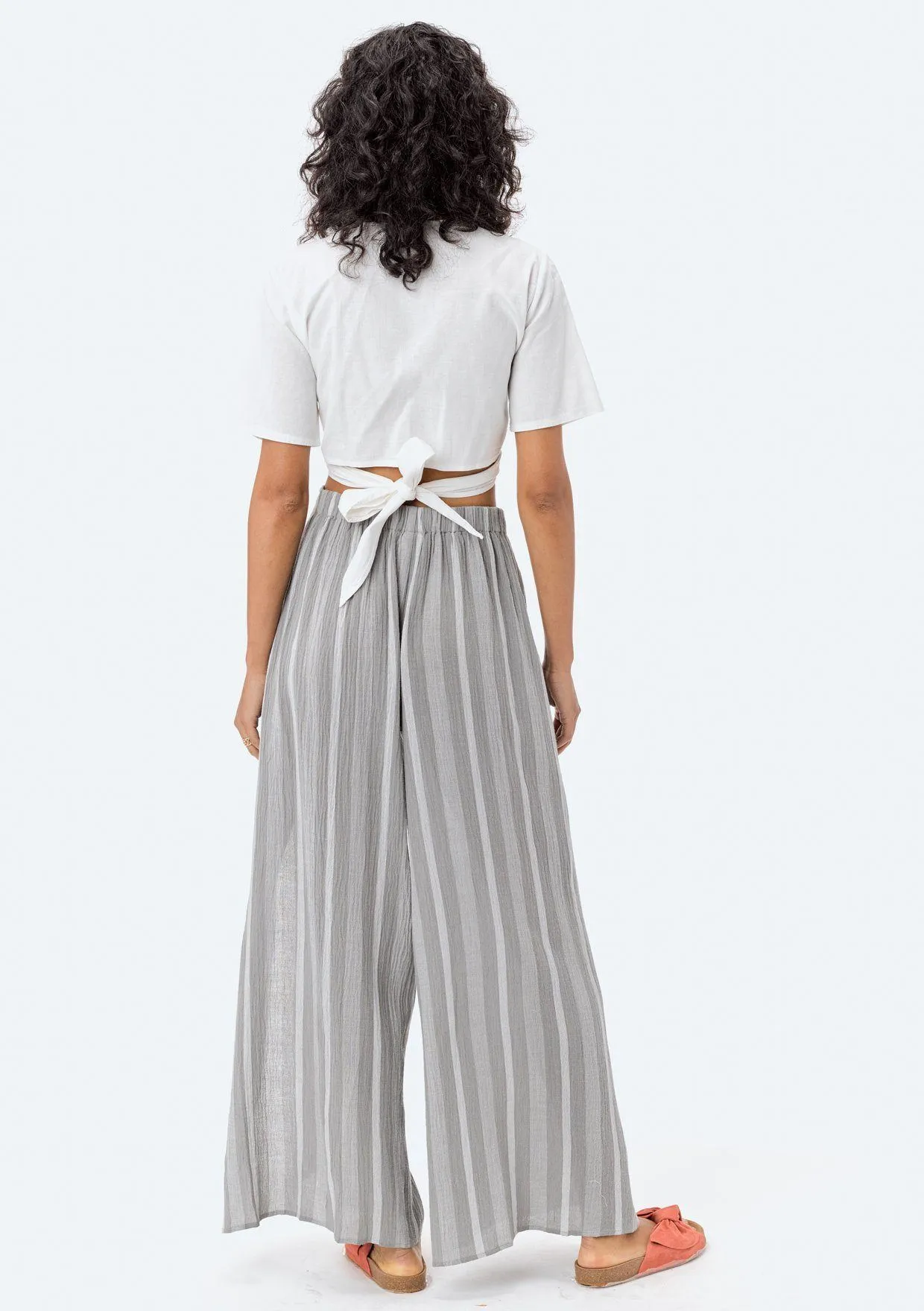 Miriam Striped Tie Front Pant