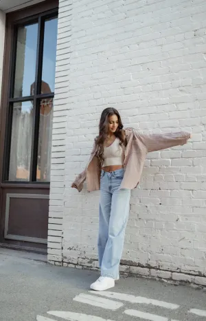 Mocha gauze button down shirt