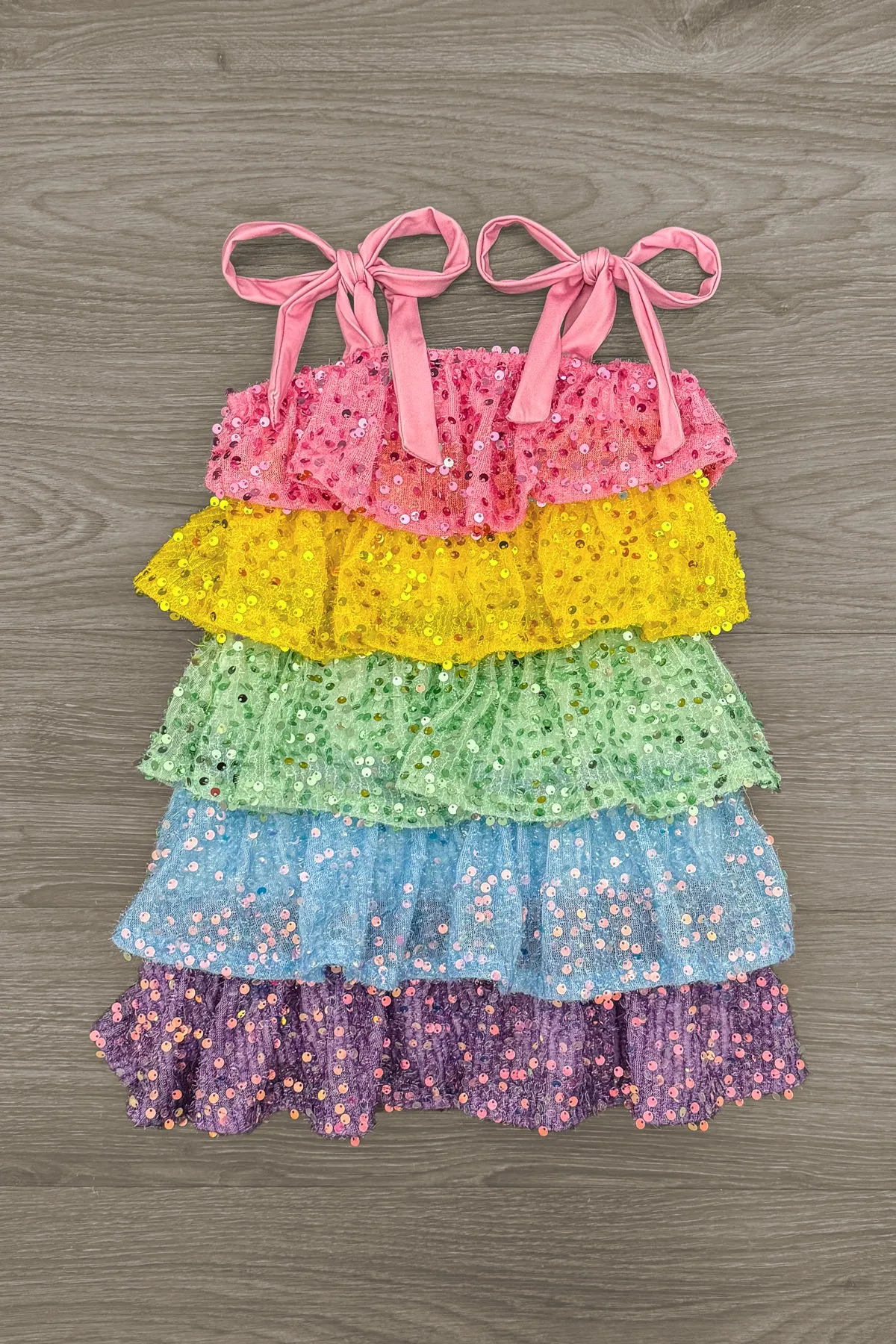 Mom & Me - Rainbow Sequin Ruffle Dress