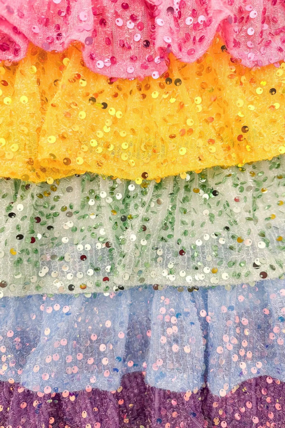 Mom & Me - Rainbow Sequin Ruffle Dress
