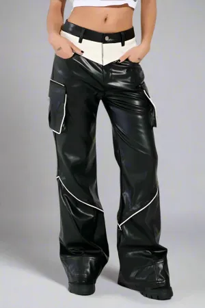 Monochrome Edge Wide-Leg Pants