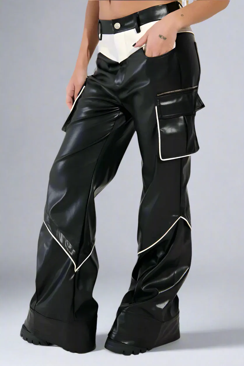Monochrome Edge Wide-Leg Pants