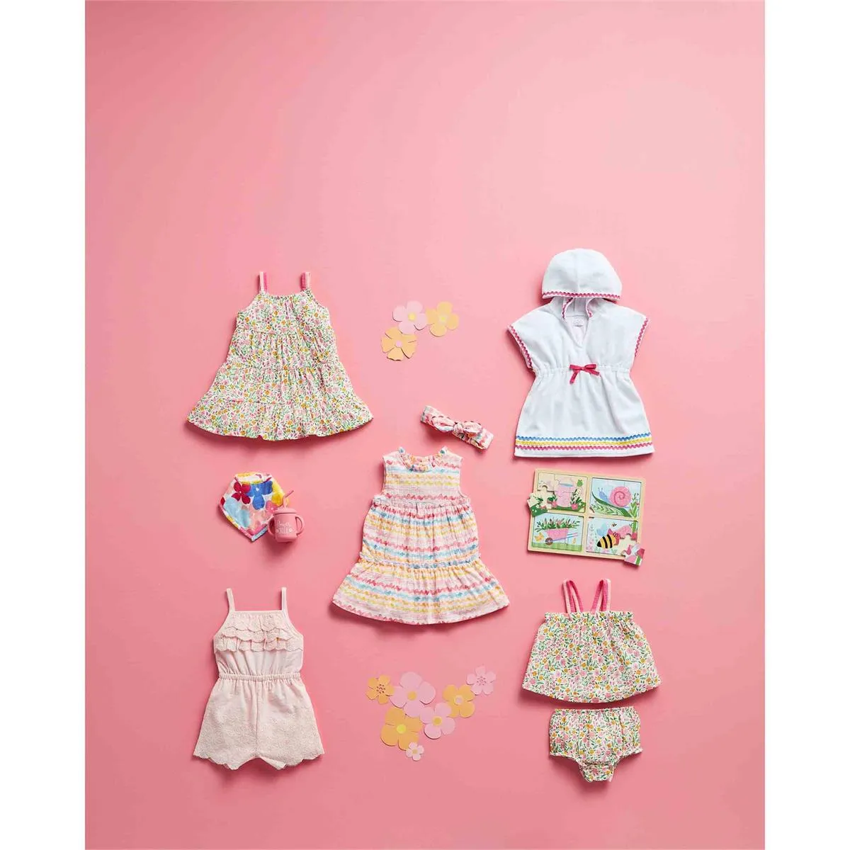 Mud Pie Rainbow Ric-Rac Dress & Headband Set
