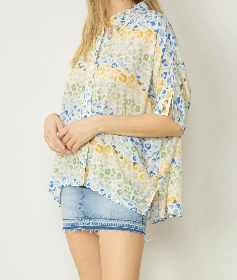 Multi Color Print Top