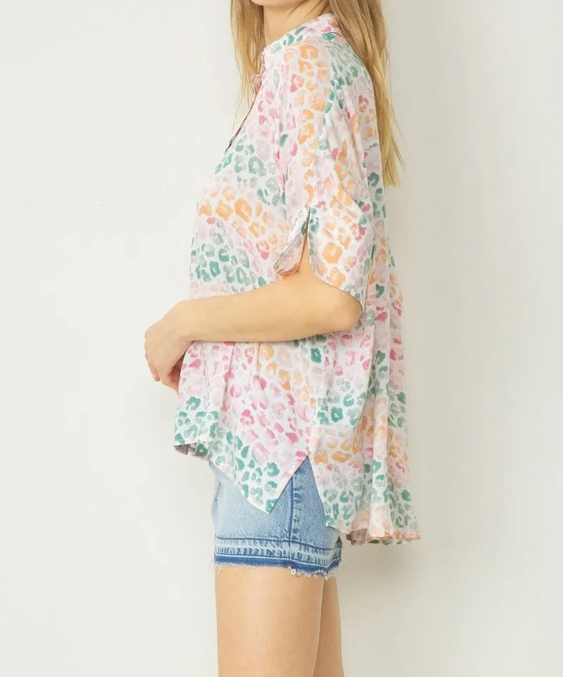 Multi Color Print Top