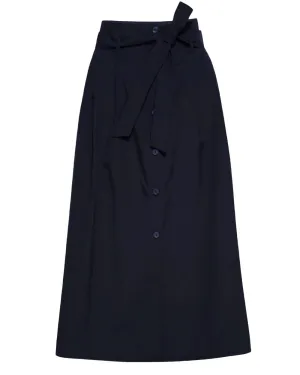 Navy Teagan Belted Skirt