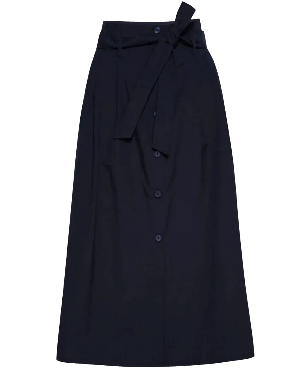 Navy Teagan Belted Skirt