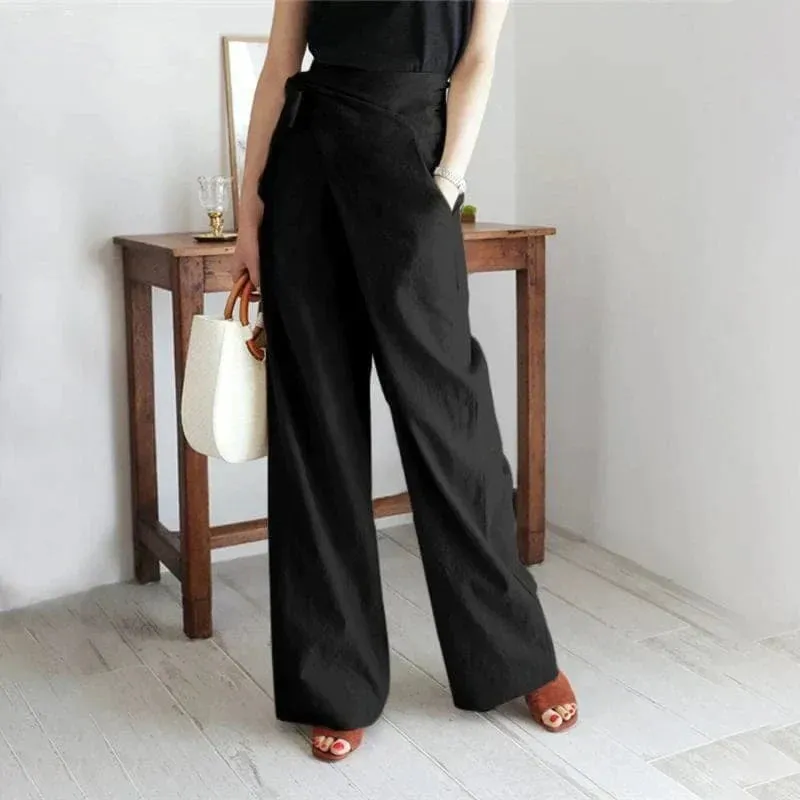 Nerthus - High Waist Pants with Bow Closure