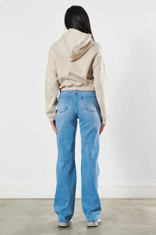 NEW! Beauty Distressed Wide Leg Jeans