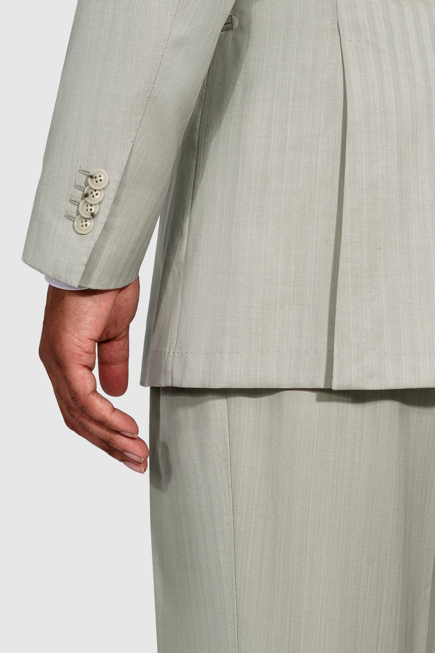 New Suitsupply Havana Sand Herringbone Wool and Silk DB Suit - Size 36R, 38S, 38R, 42S, 44L (Duca Pants)