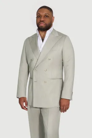 New Suitsupply Havana Sand Herringbone Wool and Silk DB Suit - Size 36R, 38S, 38R, 42S, 44L (Duca Pants)