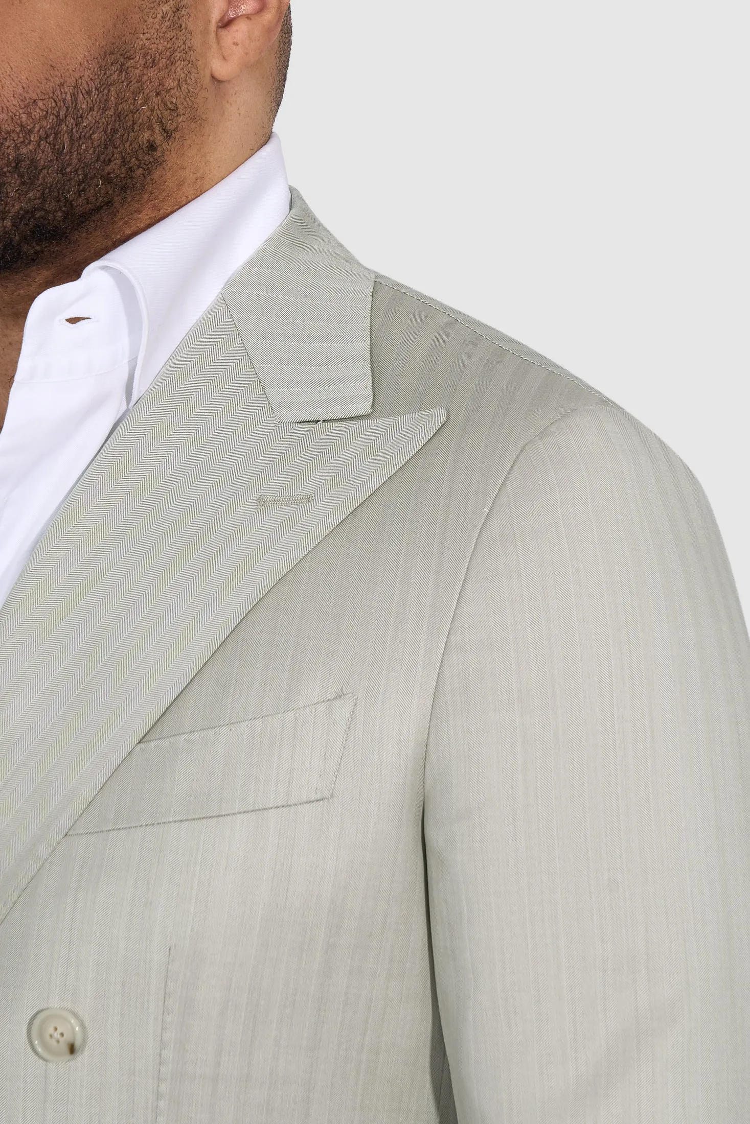 New Suitsupply Havana Sand Herringbone Wool and Silk DB Suit - Size 36R, 38S, 38R, 42S, 44L (Duca Pants)