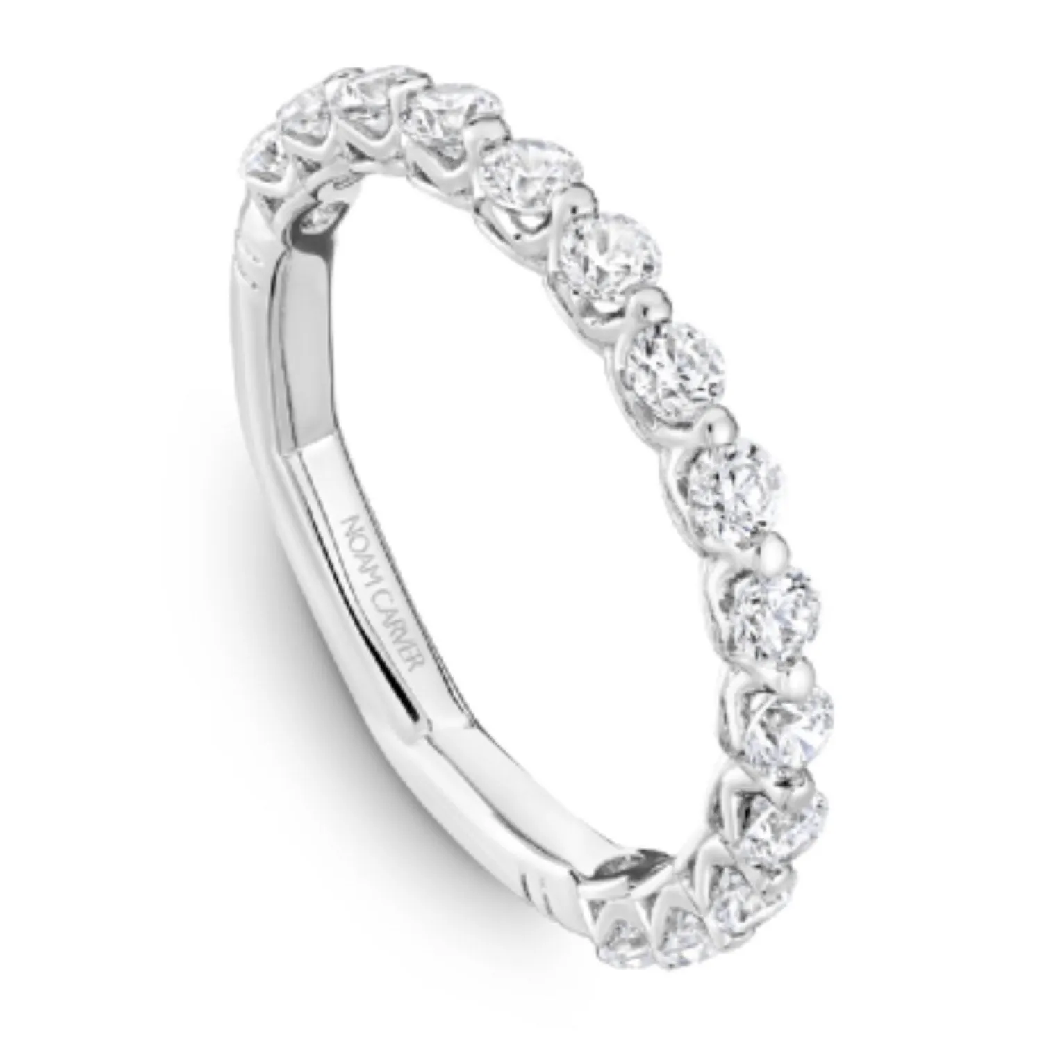 Noam Carver European Shank French Set Diamond Wedding Band
