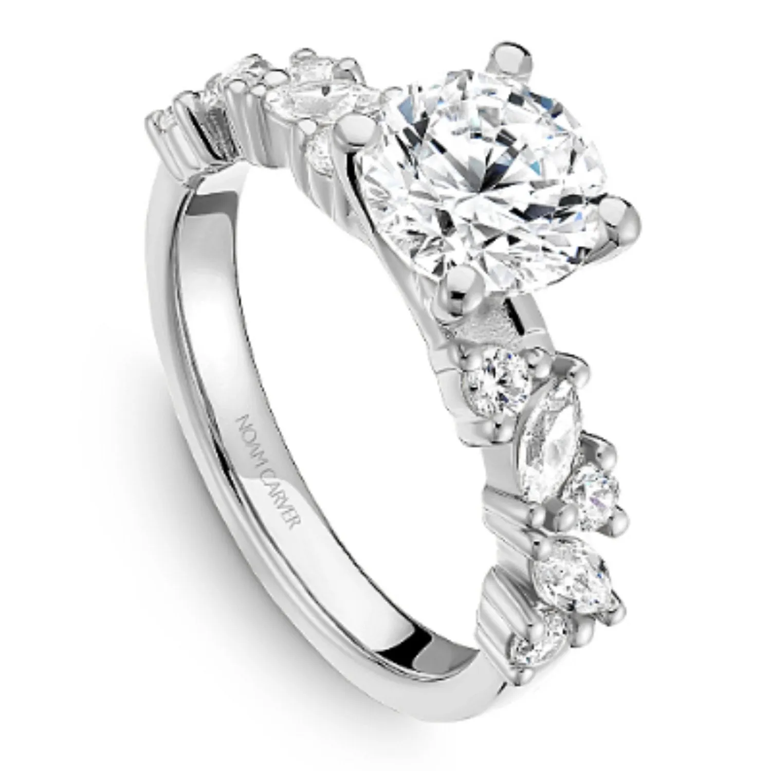 Noam Carver Marquise & Round Cut Diamond Engagement Ring