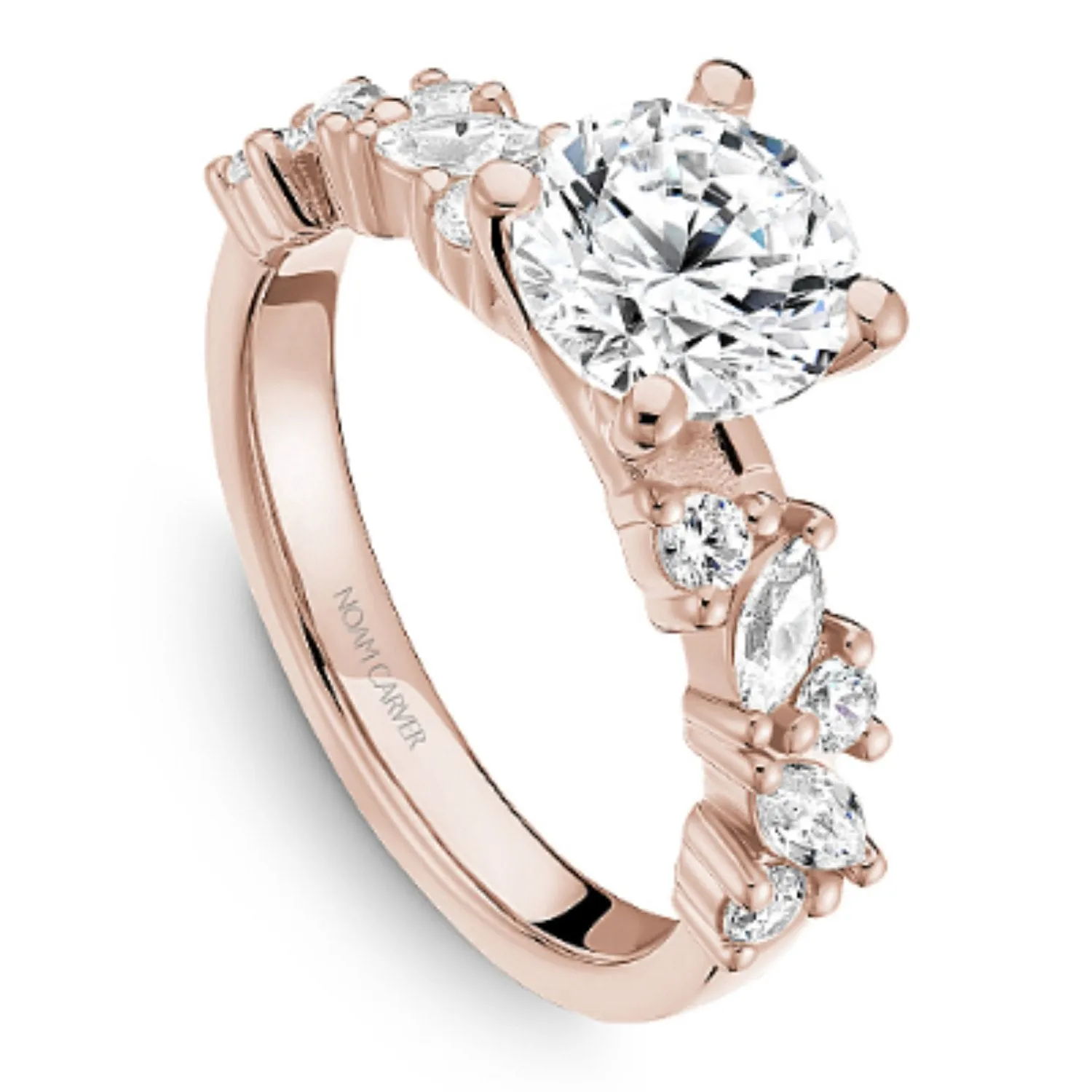 Noam Carver Marquise & Round Cut Diamond Engagement Ring