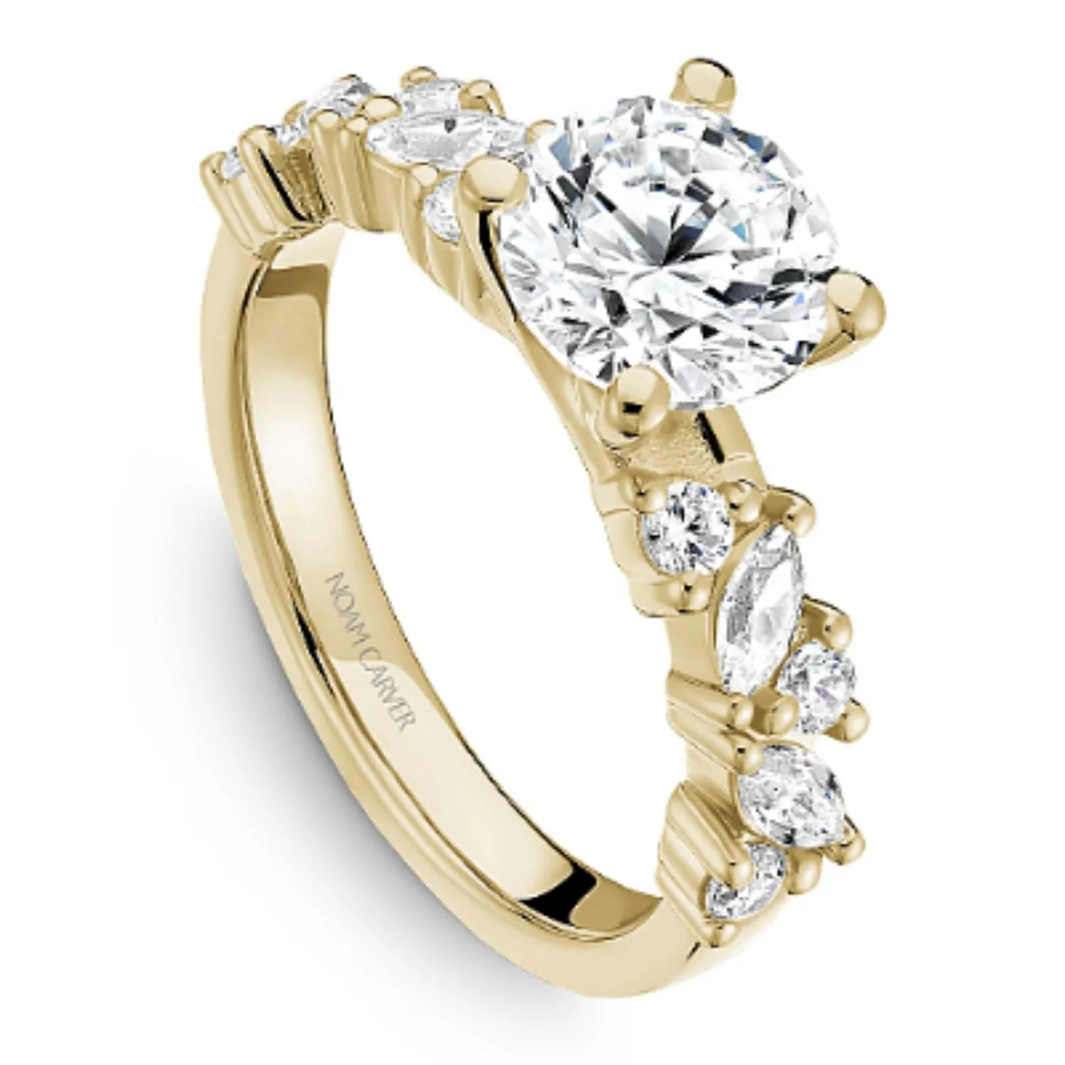 Noam Carver Marquise & Round Cut Diamond Engagement Ring