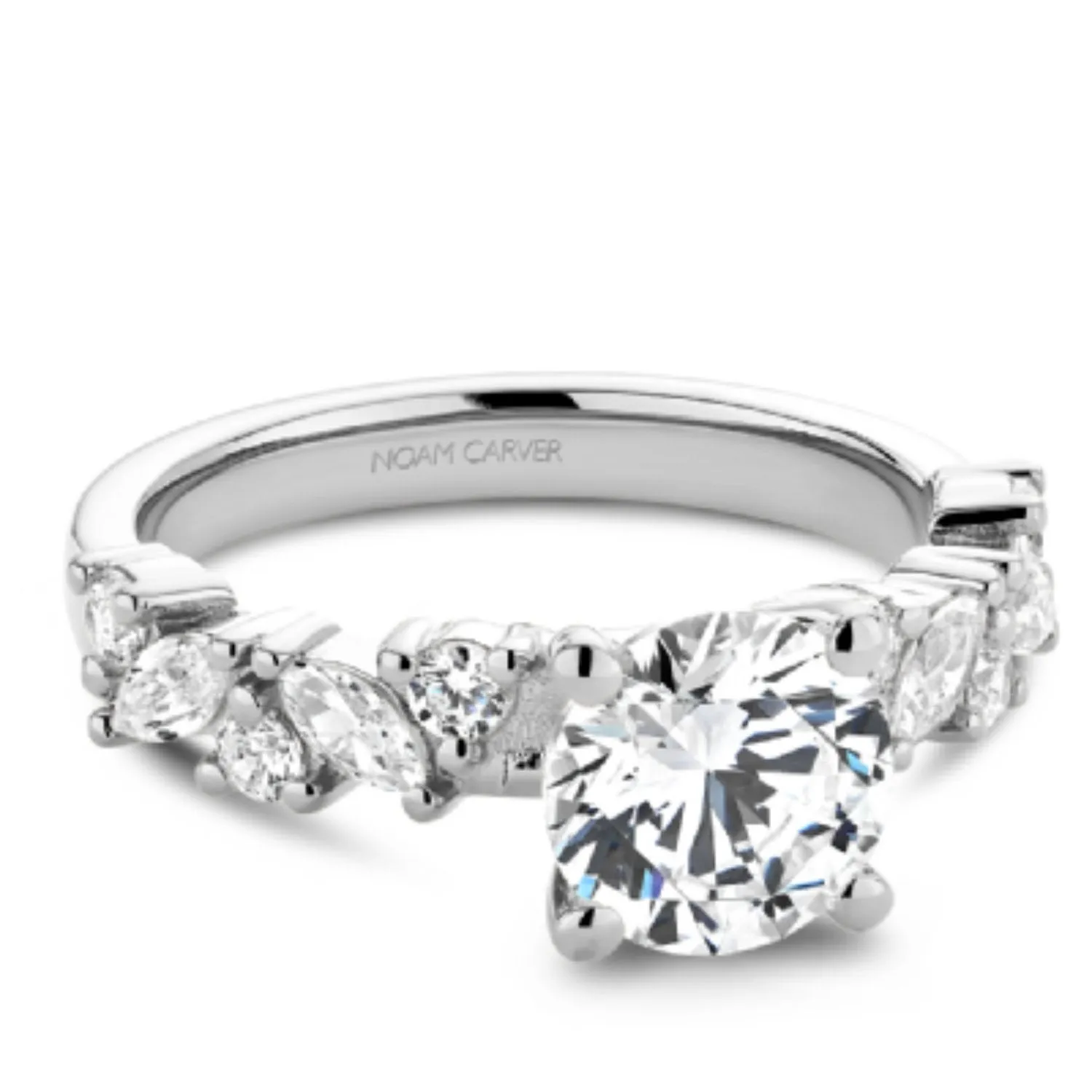 Noam Carver Marquise & Round Cut Diamond Engagement Ring