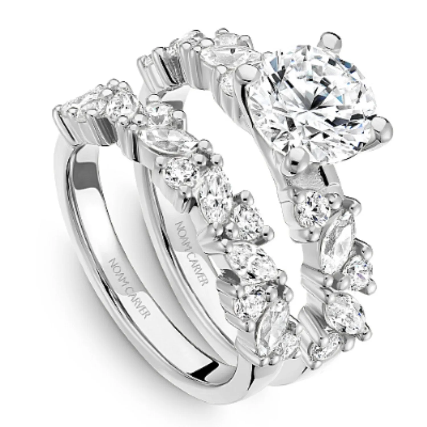 Noam Carver Marquise & Round Cut Diamond Engagement Ring