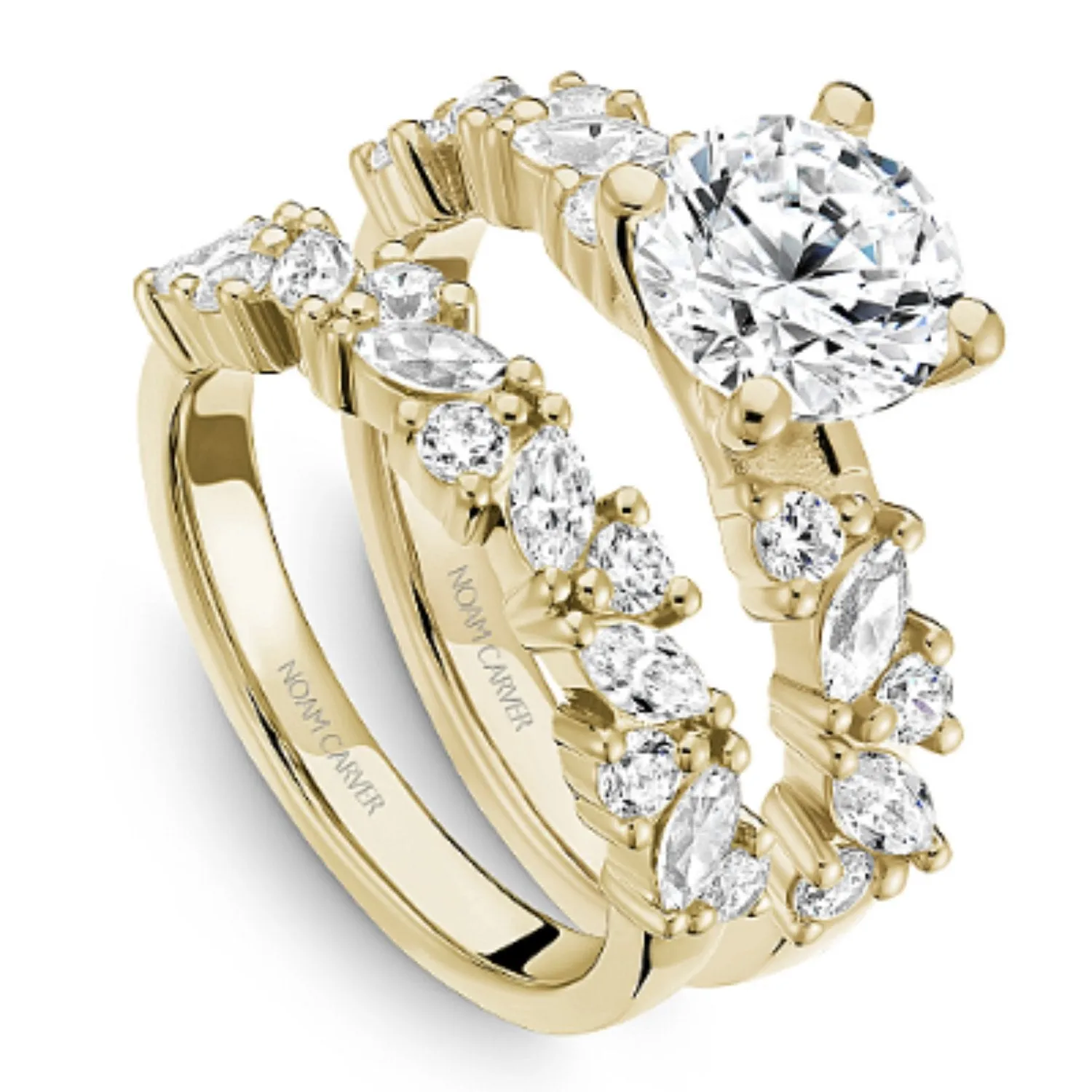 Noam Carver Marquise & Round Cut Diamond Engagement Ring