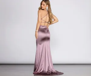 Nola Darling Stylish Satin Evening Gown