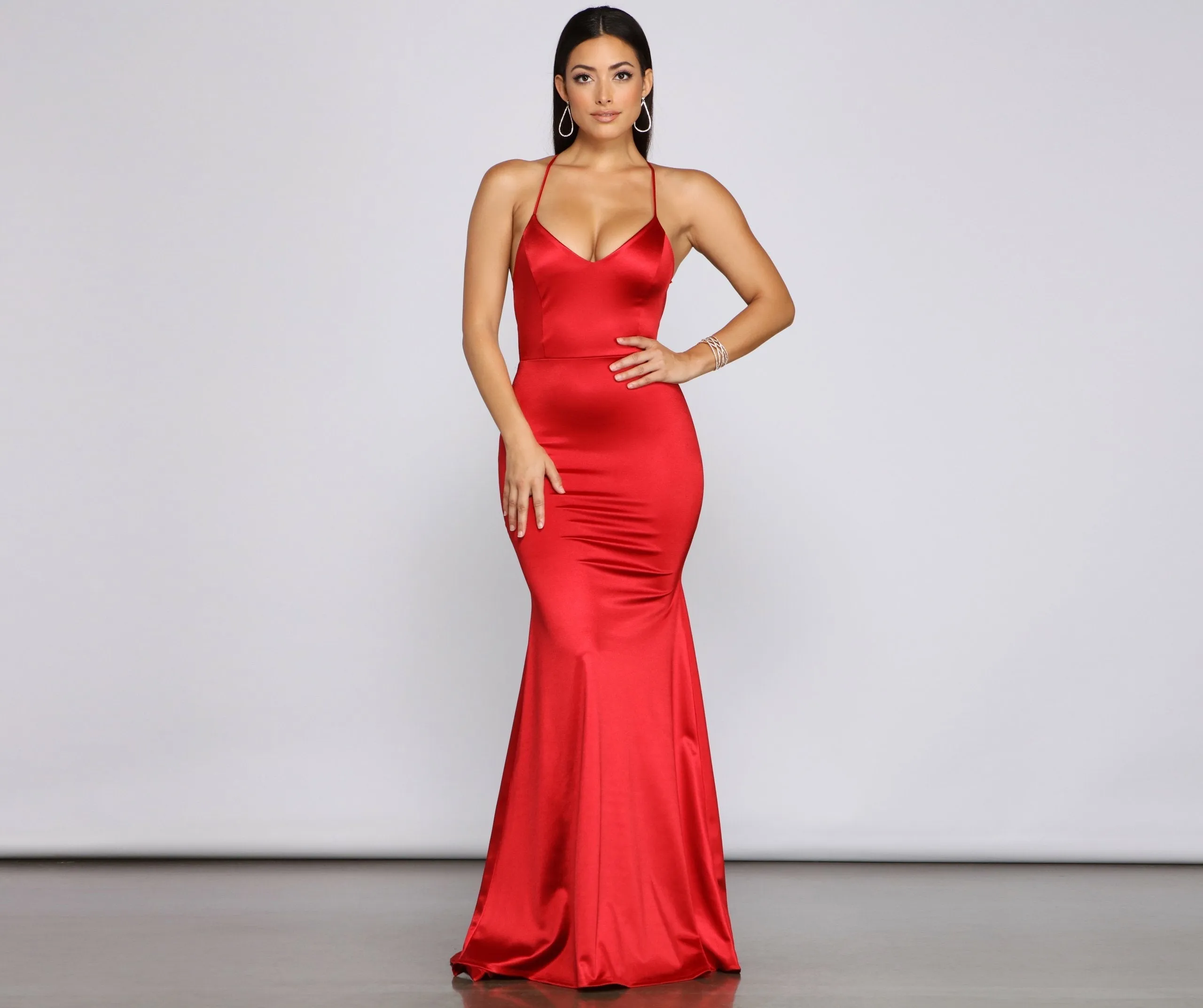 Nola Darling Stylish Satin Evening Gown