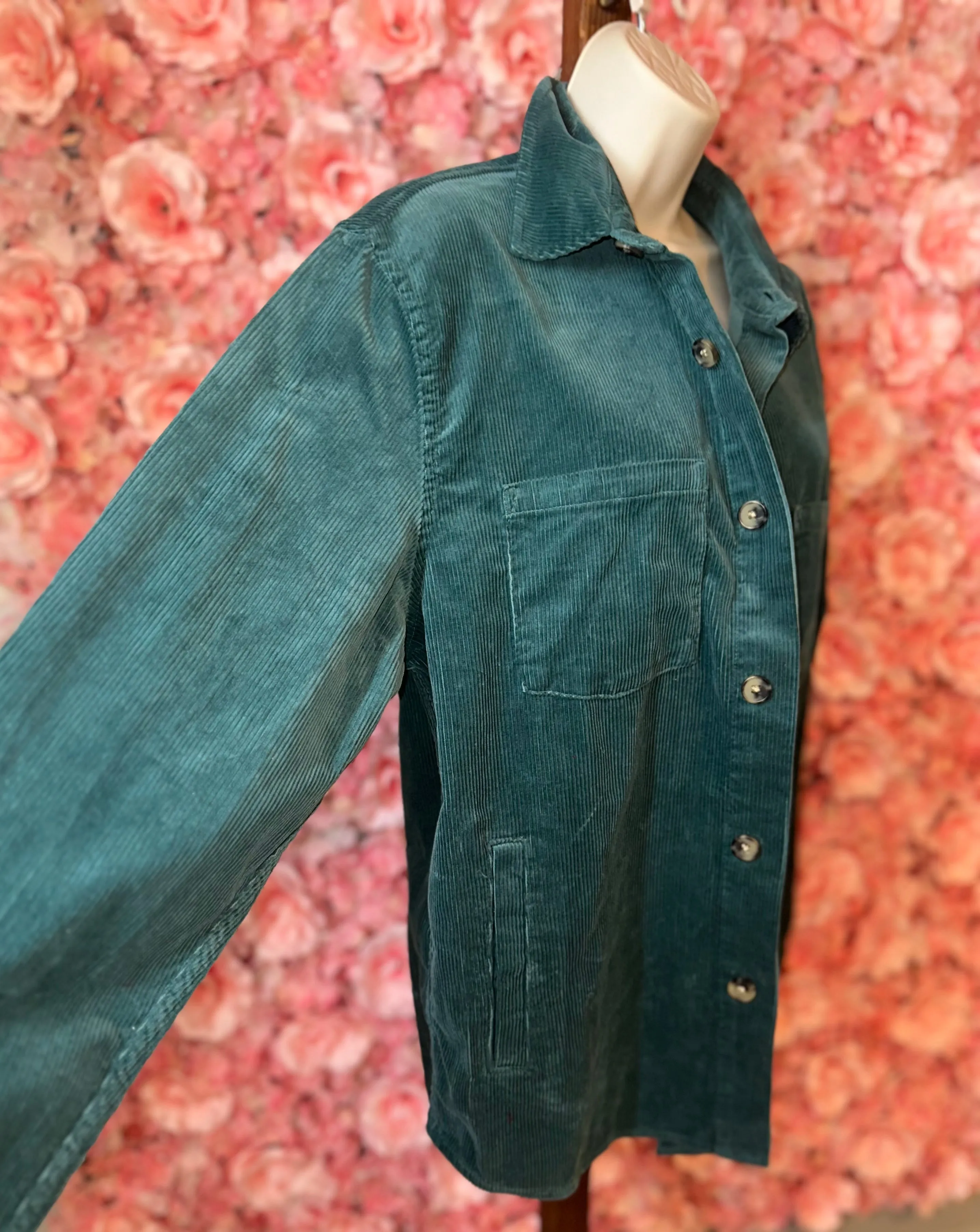NWT Goodfellow (Medium) Brand New Green Corduroy Button Up