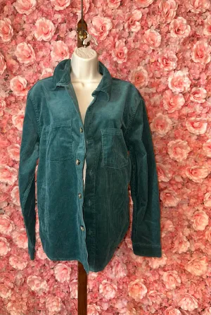 NWT Goodfellow (Medium) Brand New Green Corduroy Button Up