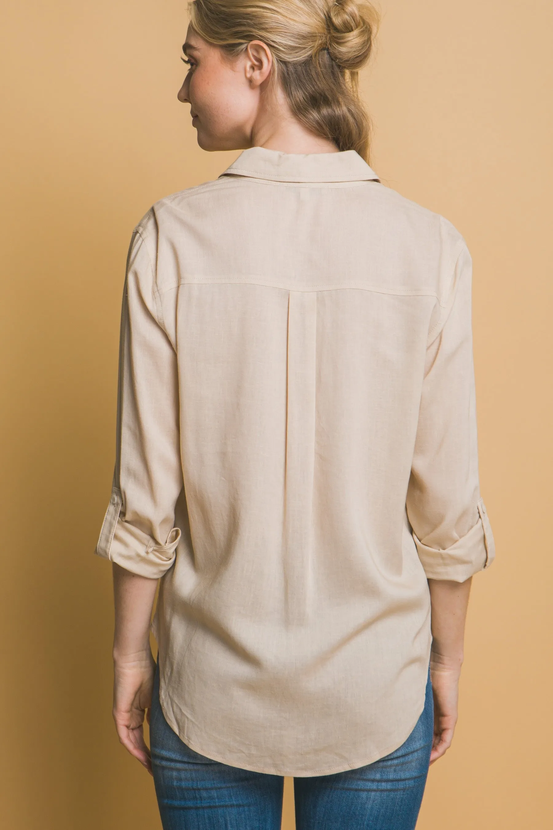 Ocean Button Up in Khaki