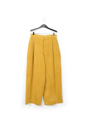 Ochre wide-leg corduroy pants