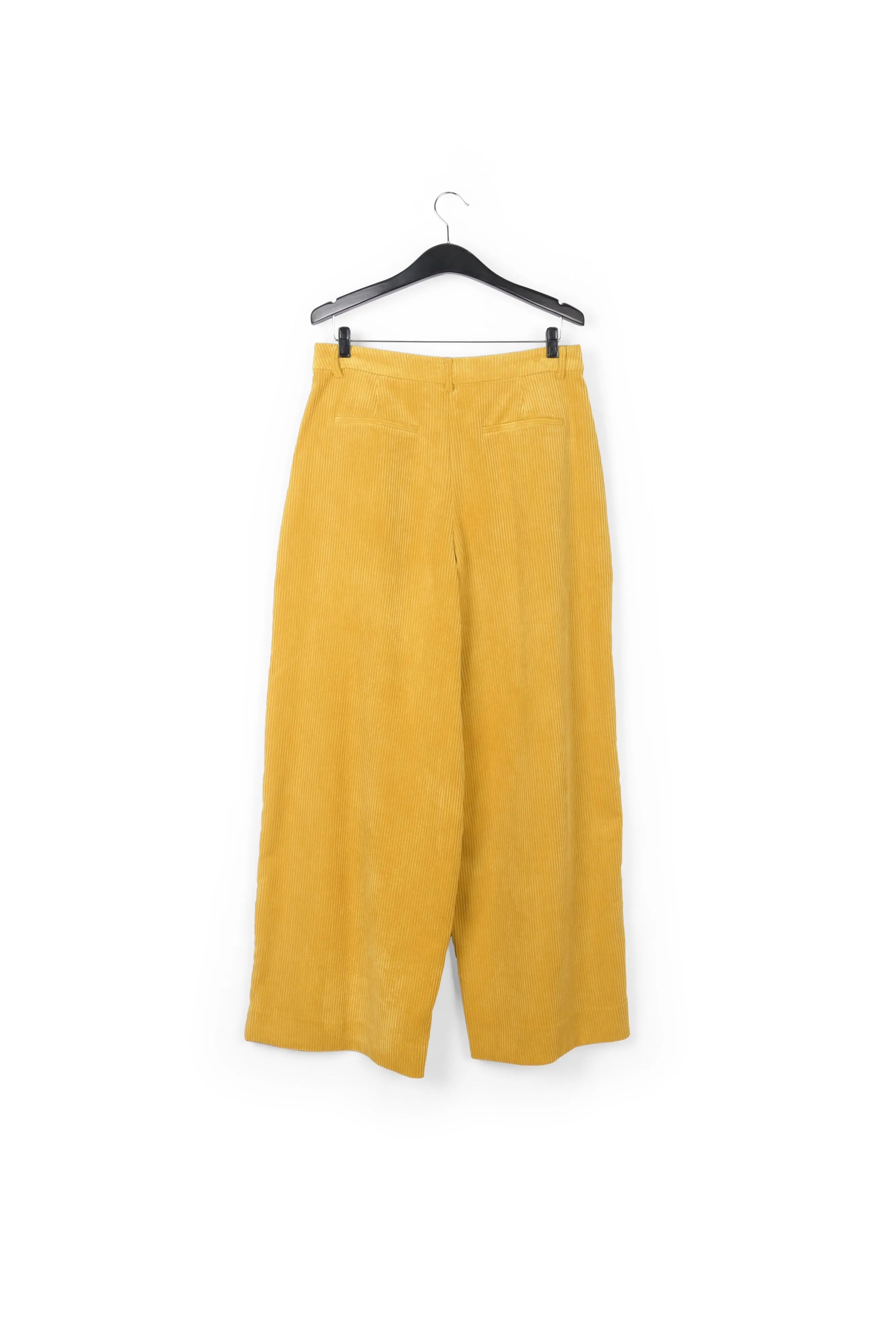 Ochre wide-leg corduroy pants