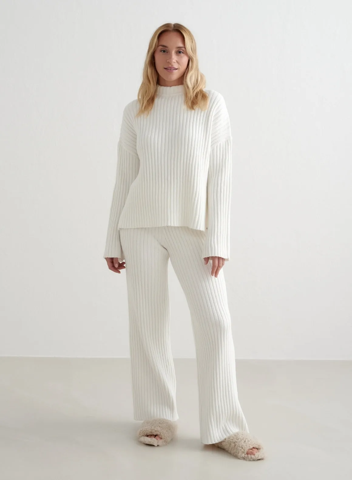 Off-White Rib Knit Pants