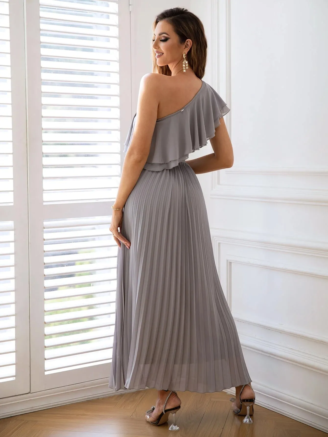 One Shoulder Maxi Elegant Dress