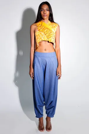 Orange Draped Backless Top