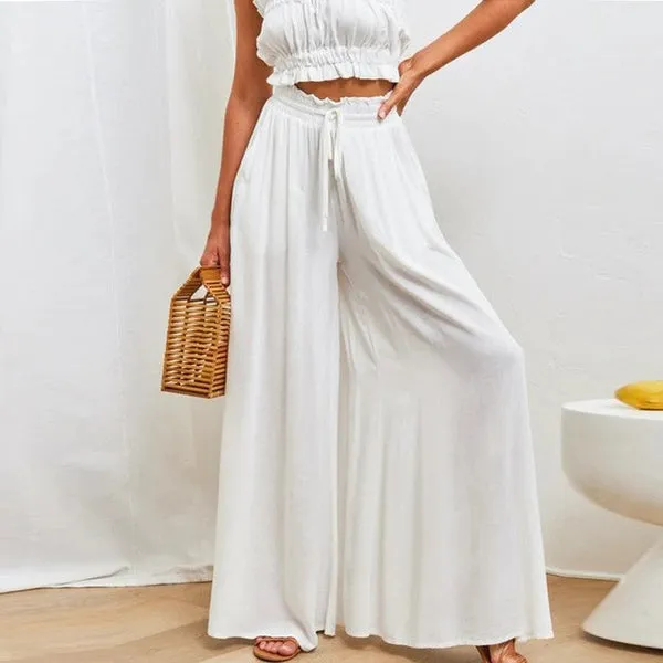 Perla - Plain wide-leg pants